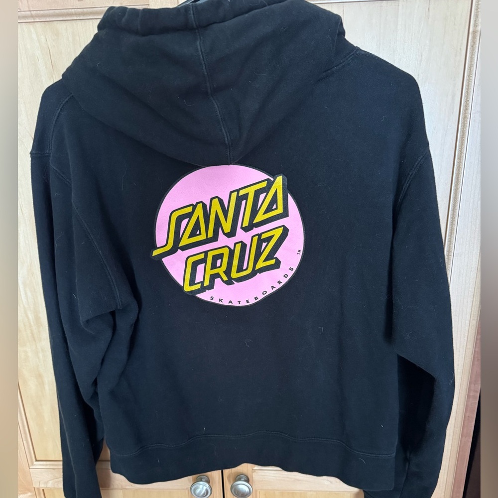 Santa Cruz Skateboards Black Hoodie with Pink Logo - Picture 3 of 7